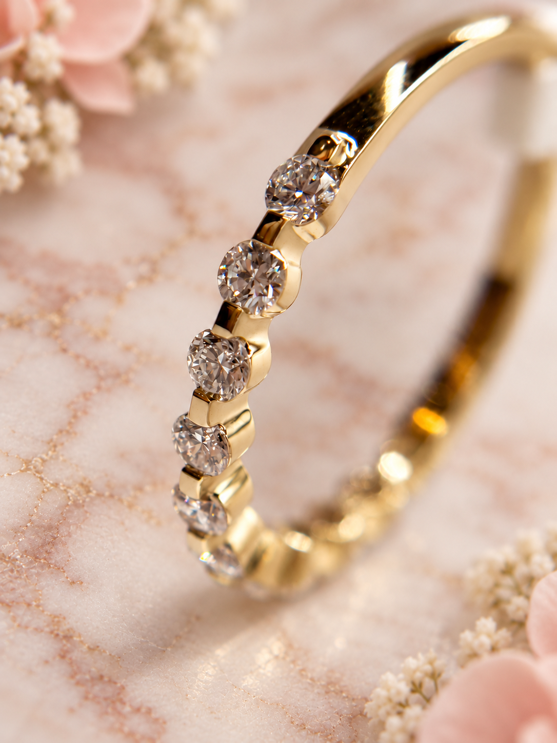 0.50 CTW Floating Lab-Grown Diamond Band in 10K Yellow Gold