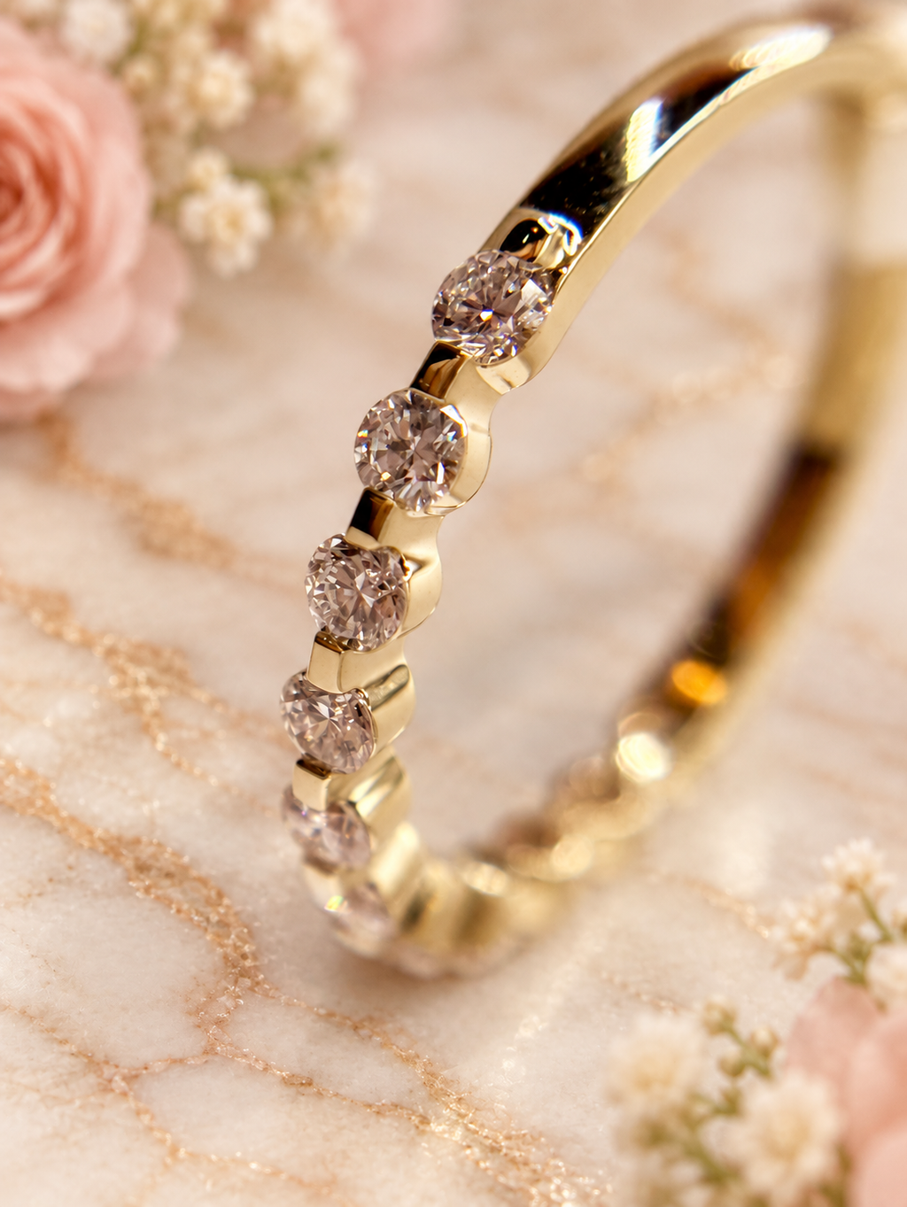 0.50 CTW Floating Lab-Grown Diamond Band in 10K Yellow Gold