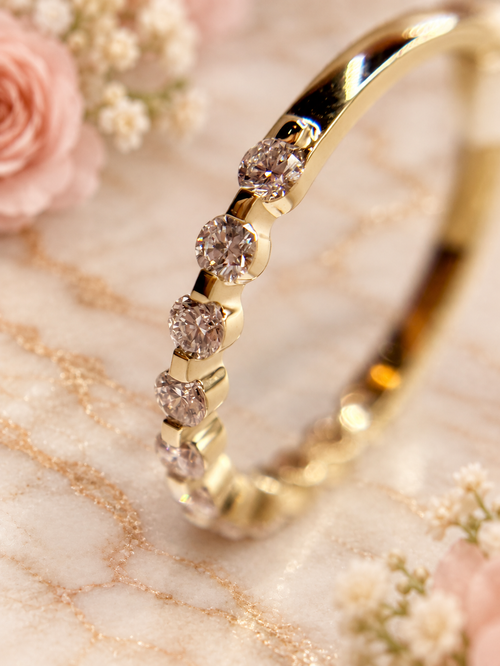 0.50 CTW Floating Lab-Grown Diamond Band in 10K Yellow Gold