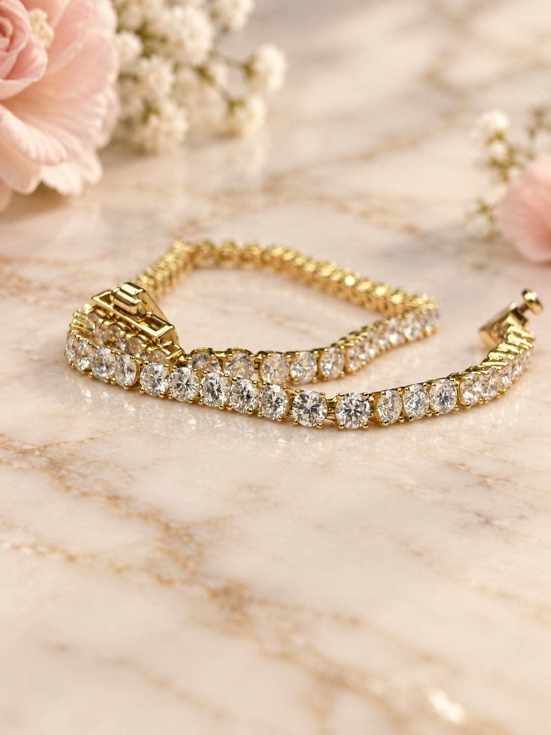 4CTW Lab Grown Diamond Tennis Bracelet 14KYG 7"